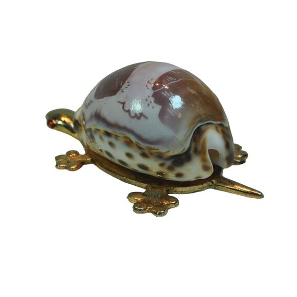 Island Carved Sea Turtle Shell Paper Weight Decoration Nice Piece - Picture 3 of 5